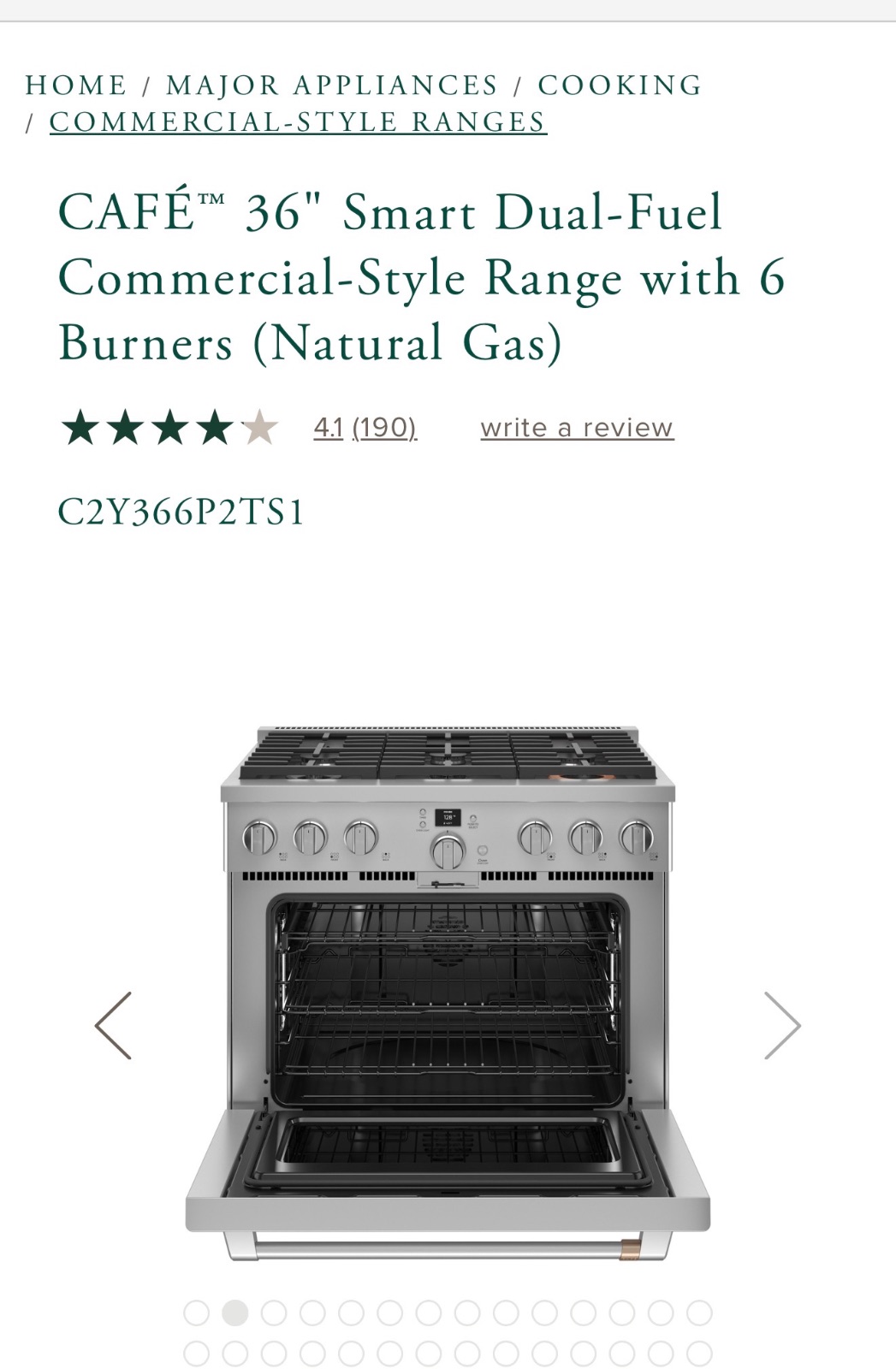 Cafe 36 Oven Range - New, photo 4 of 4