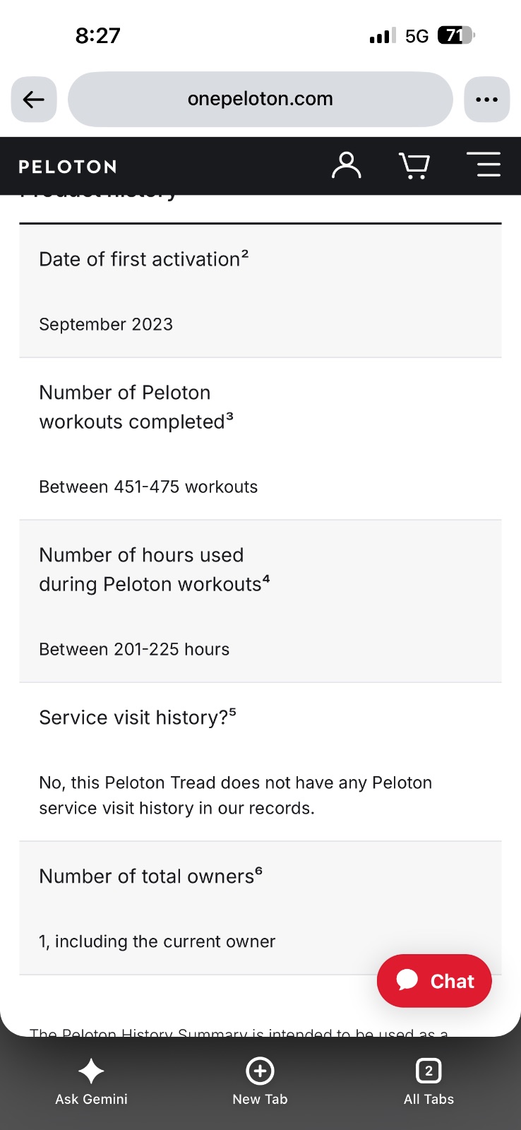 Peloton Tread, 201-500 Workouts - Good - 2023 - Wentzville, MO, photo 2 of 3