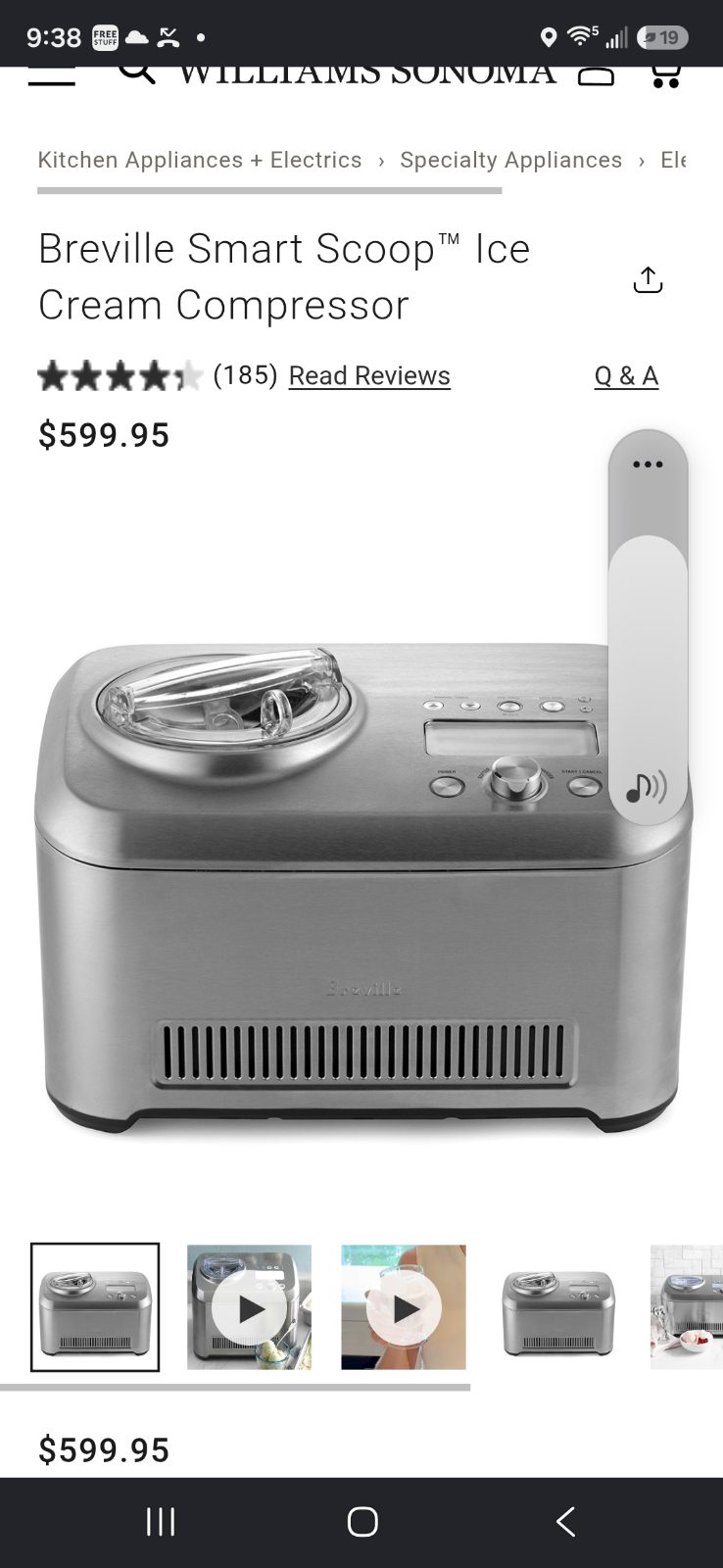 Breville Smart Ice Cream Maker - Excellent - Los Angeles, CA, photo 2 of 8