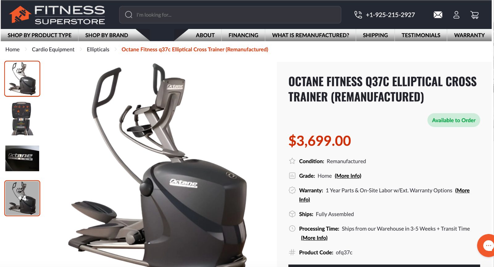 Octane Fitness Q37c Elliptical Cross Trainer - Good - Berkeley, CA, photo 3 of 3