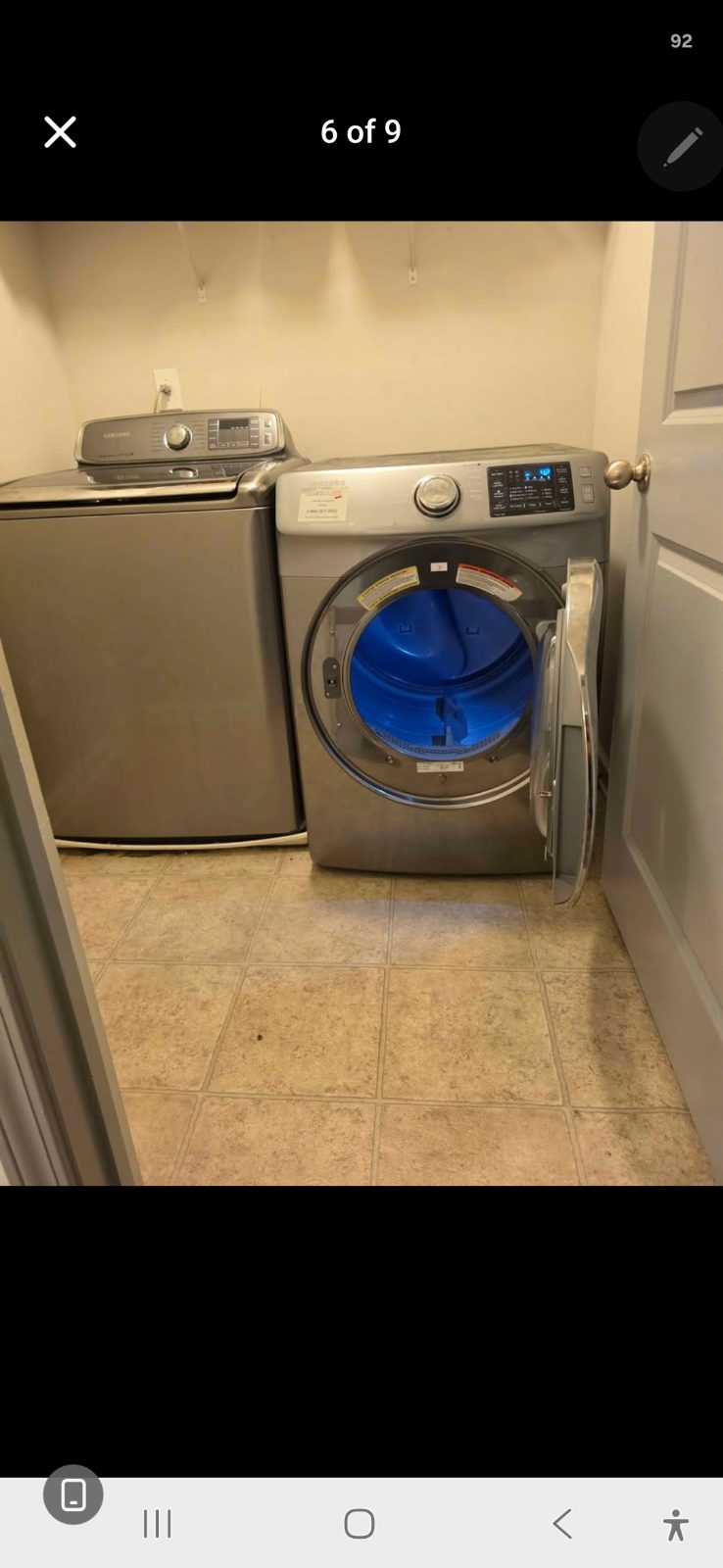 Samsung Washer Dryer Set Top Load Washer Electric Dryer - Like New - 2024 - Stockbridge, GA, photo 3 of 4