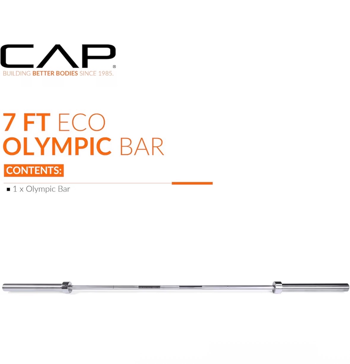 CAP 7 FT Eco Olympic Bar - Like New - Holyoke, MA, photo 3 of 3