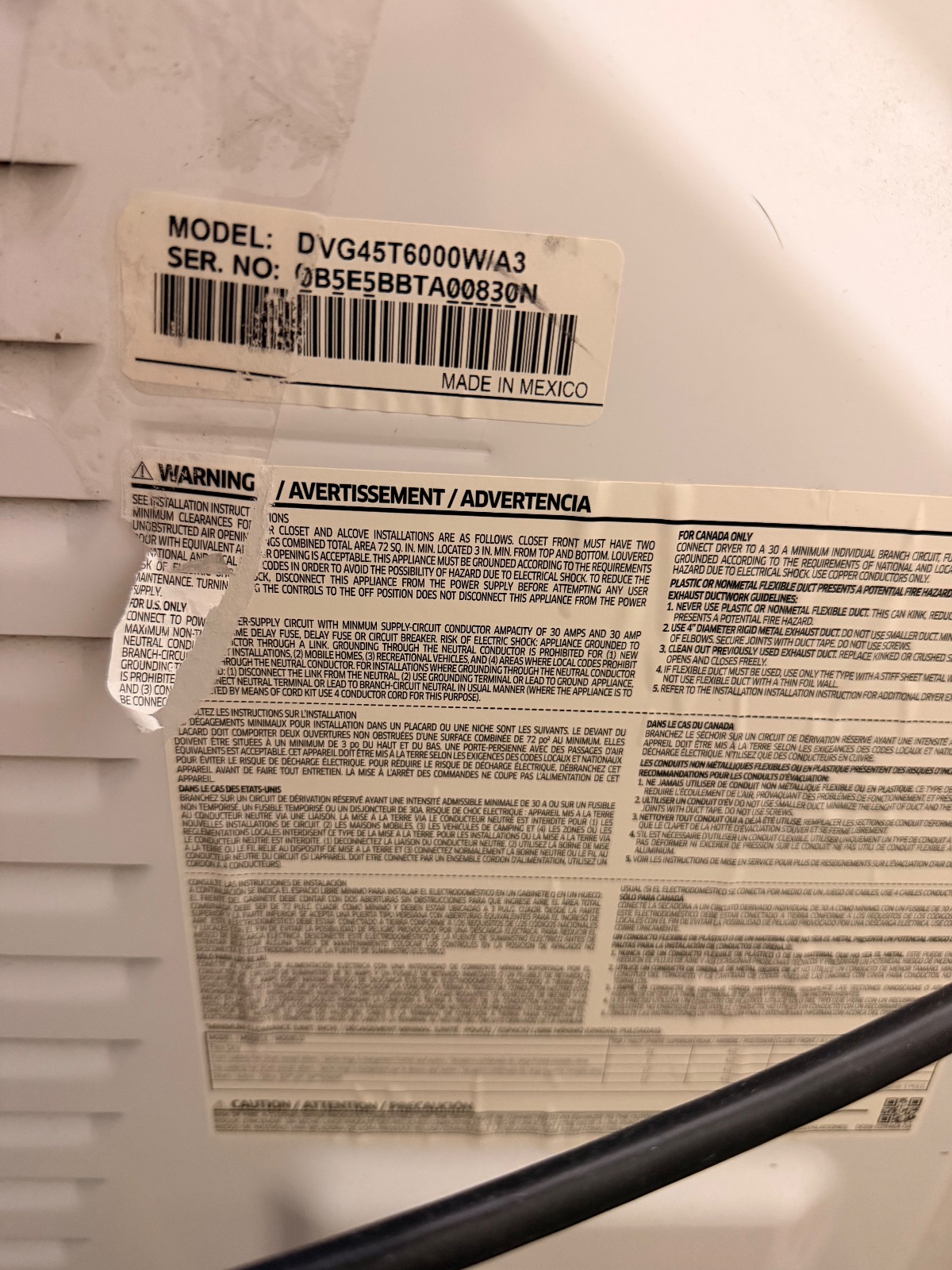 Samsung Front Load Dryer Moisture Sensor - Good - Oceanside, CA, photo 5 of 11