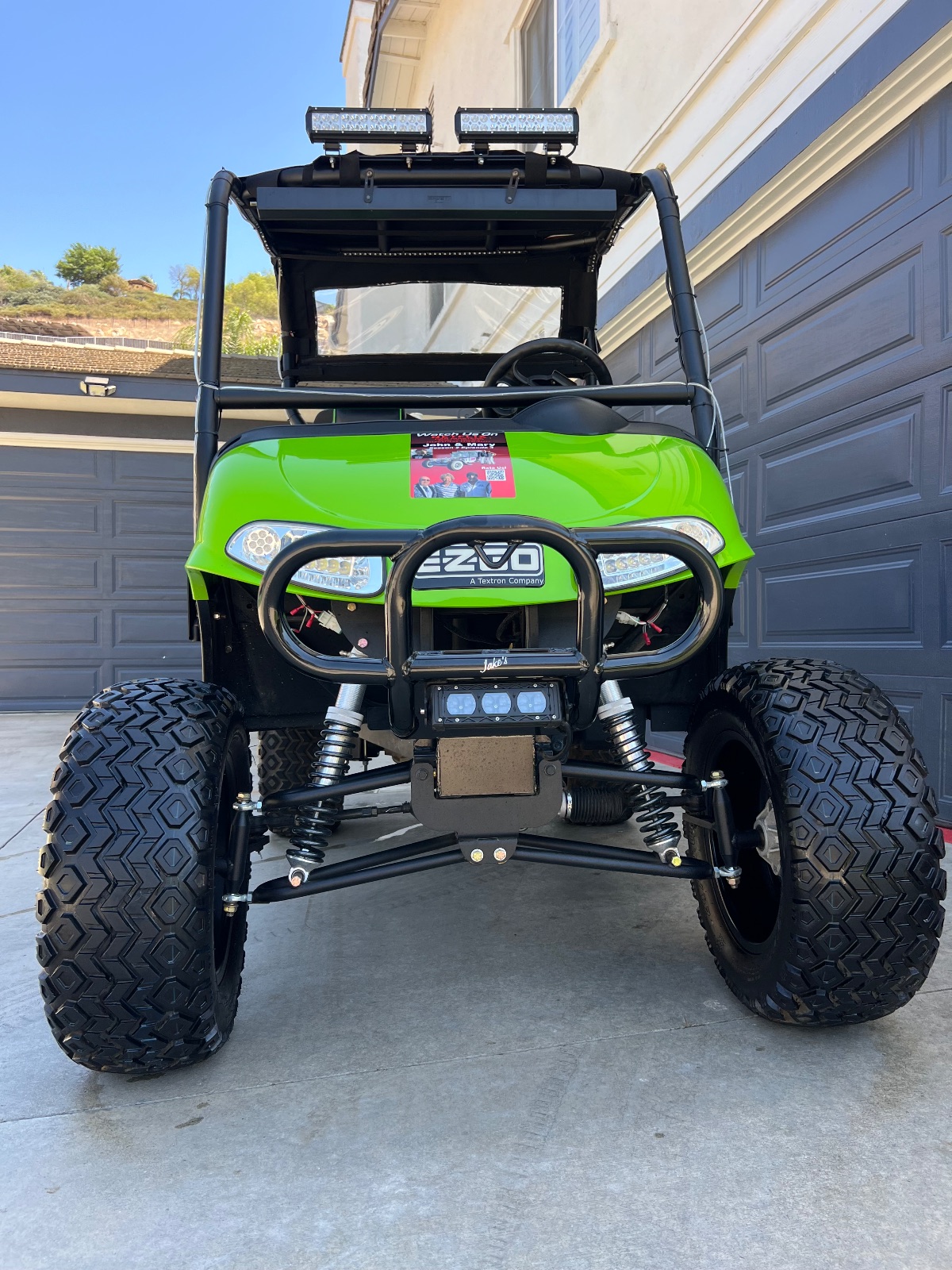 EZ-GO Green Off-Road Golf Cart Roll Cage Knobby Tires - Like New - Norco, CA, photo 2 of 11