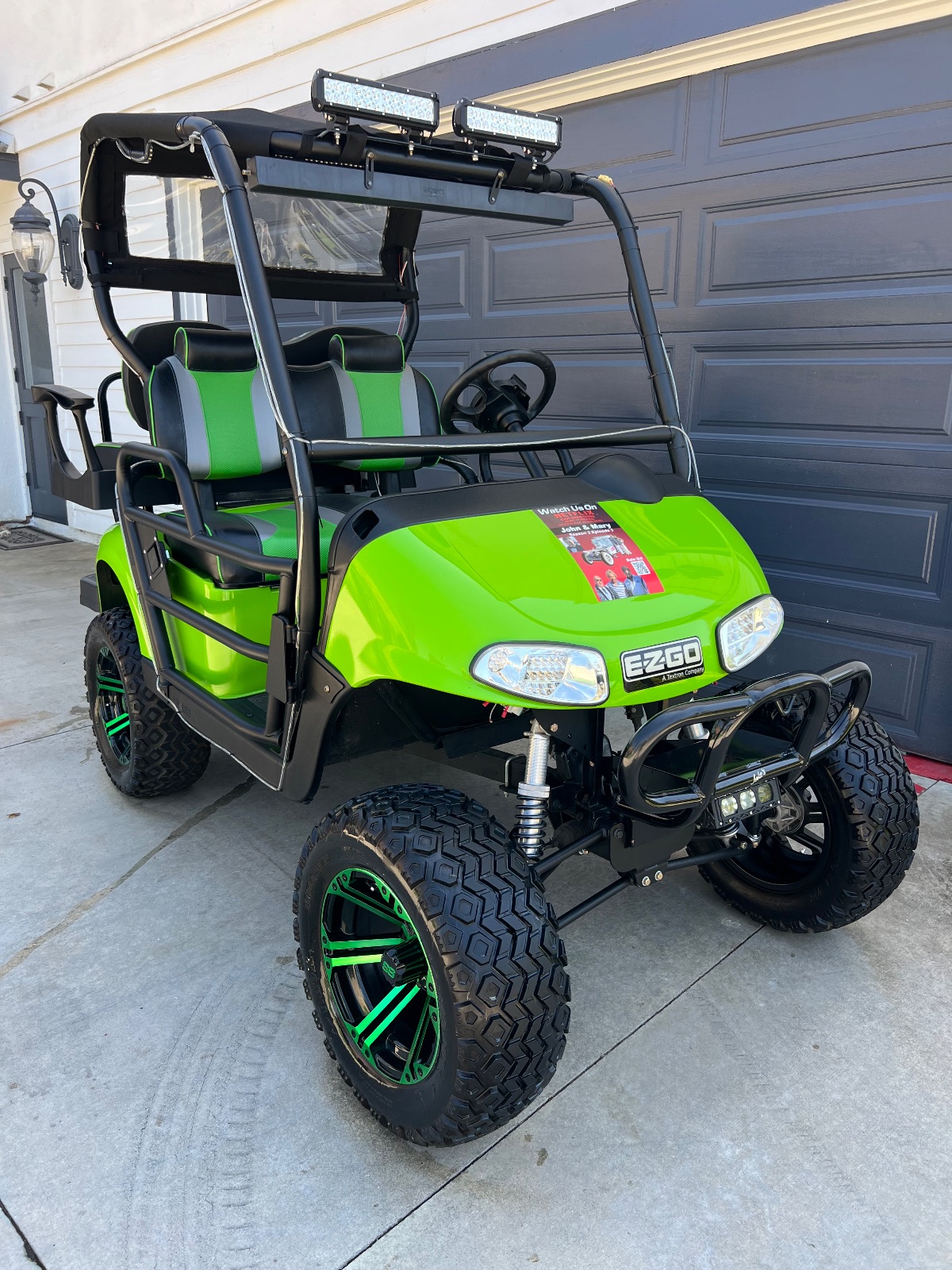 EZ-GO Green Off-Road Golf Cart Roll Cage Knobby Tires - Like New - Norco, CA, photo 8 of 11