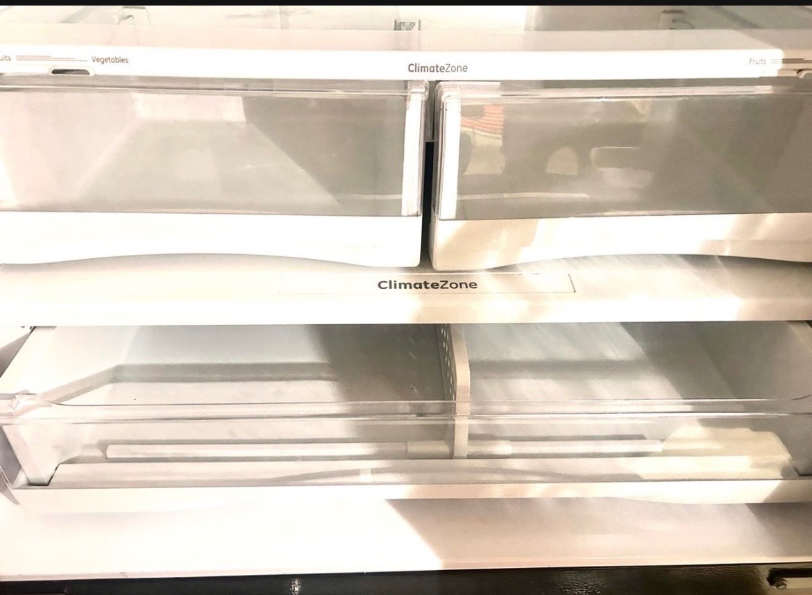 GE French Door Refrigerator with Bottom Freezer - Like New - Lake Forest, CA, photo 5 of 8