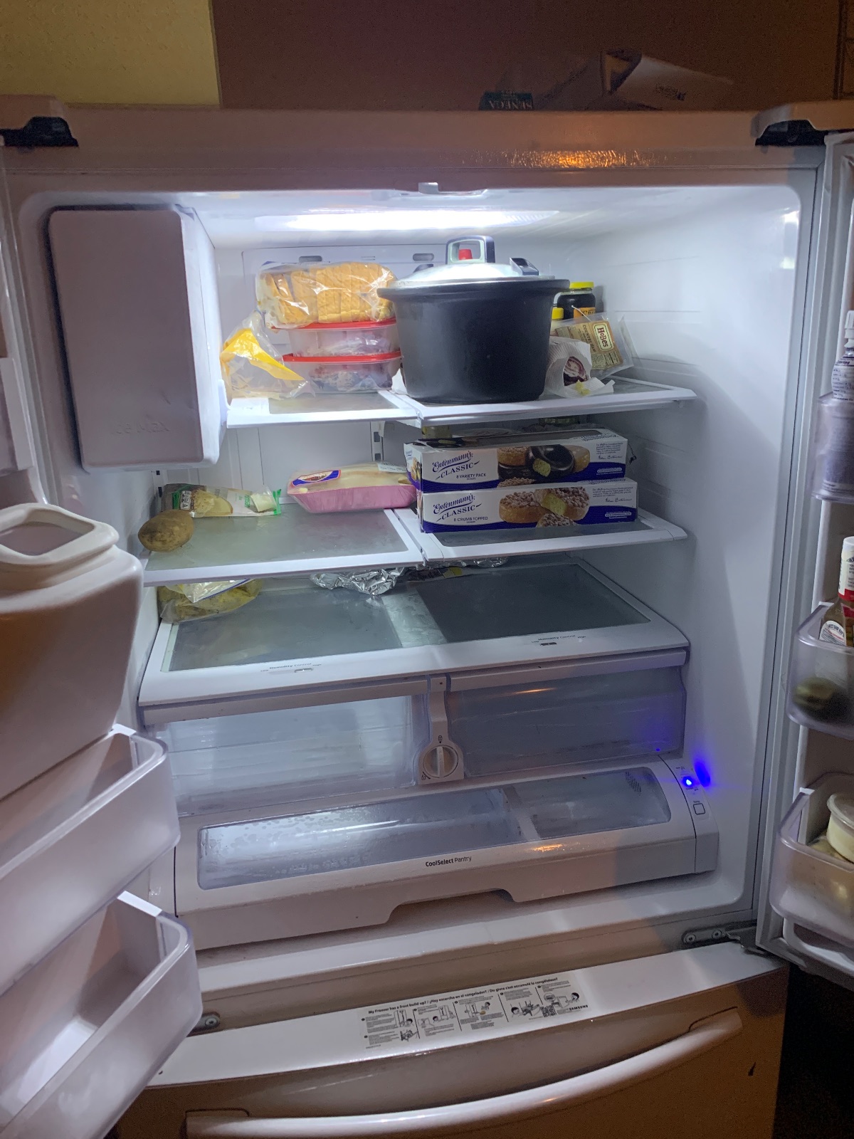 Samsung French Door Refrigerator, Ice & Water Dispenser - Like New - 2019 - Monroe, NC, photo 2 of 6