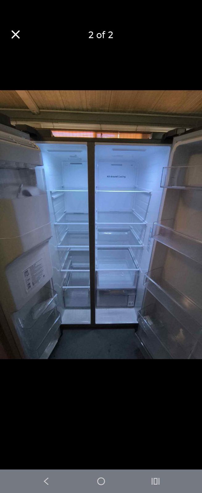 Stainless Steel Side-by-Side Refrigerator, Ice and Water Dispenser - Like New - Valrico, FL, photo 2 of 2