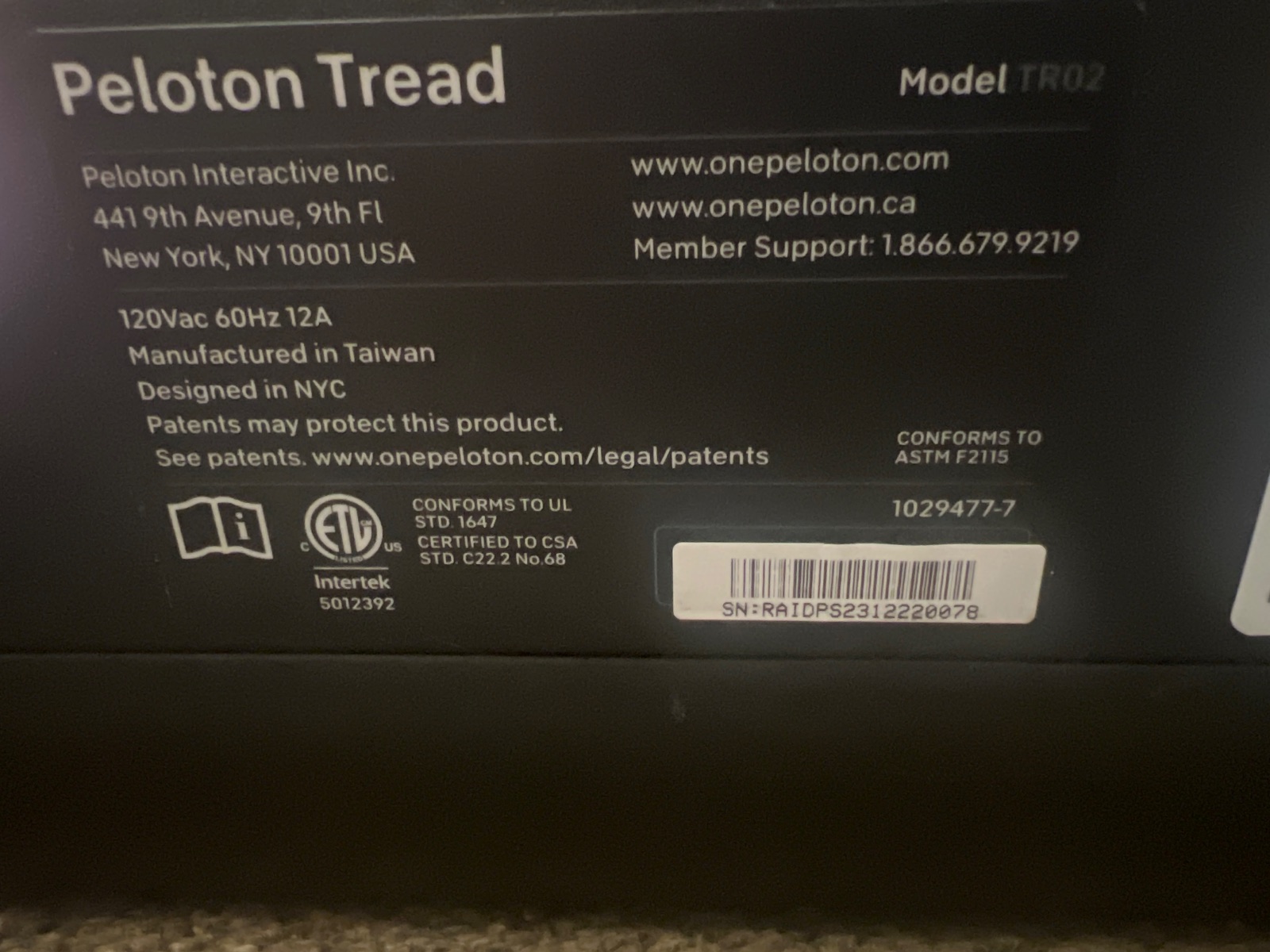 Peloton Tread - Excellent - 2020 - Lansdale, PA, photo 5 of 6