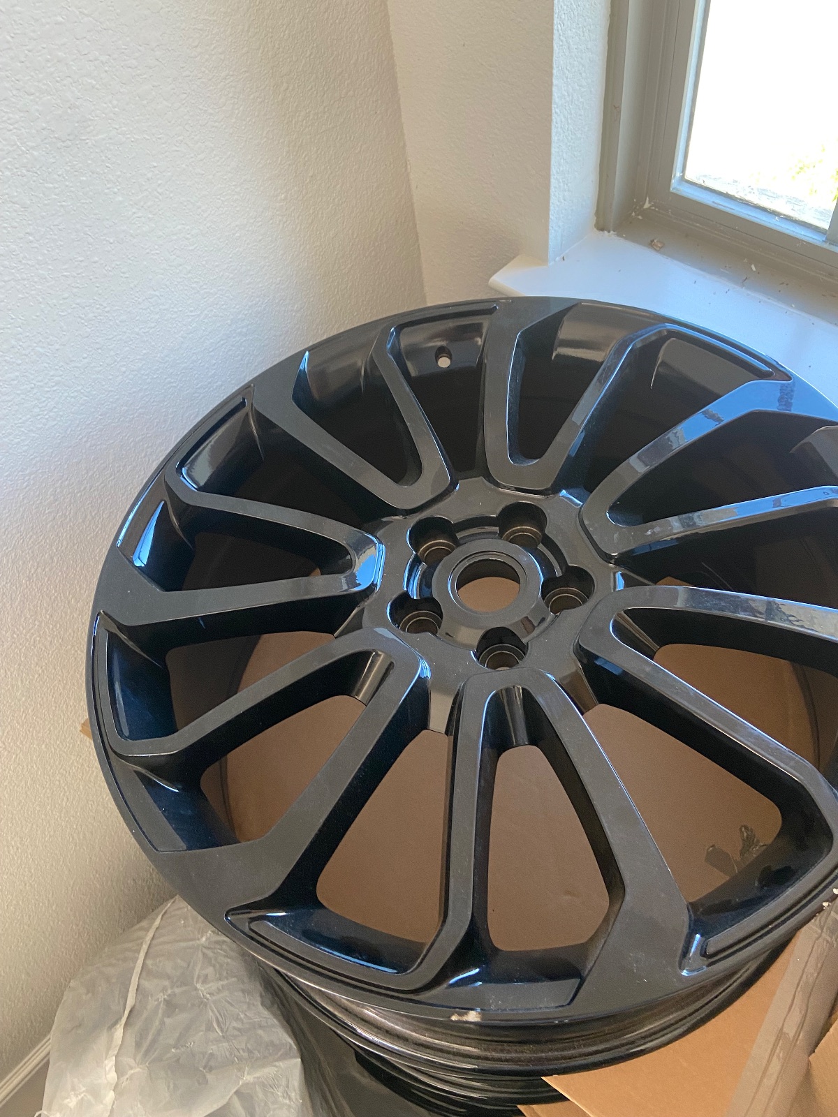 Glossy Black Alloy Auto Rims, Modern Spoke Design - New - Lucas, TX, photo 2 of 2
