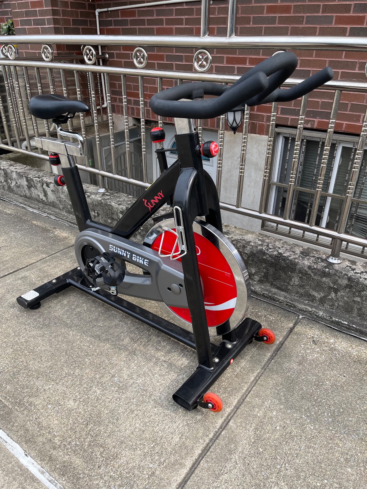 Sunny Spin Bike, Red Flywheel - Like New - Queens, NY, photo 2 of 6