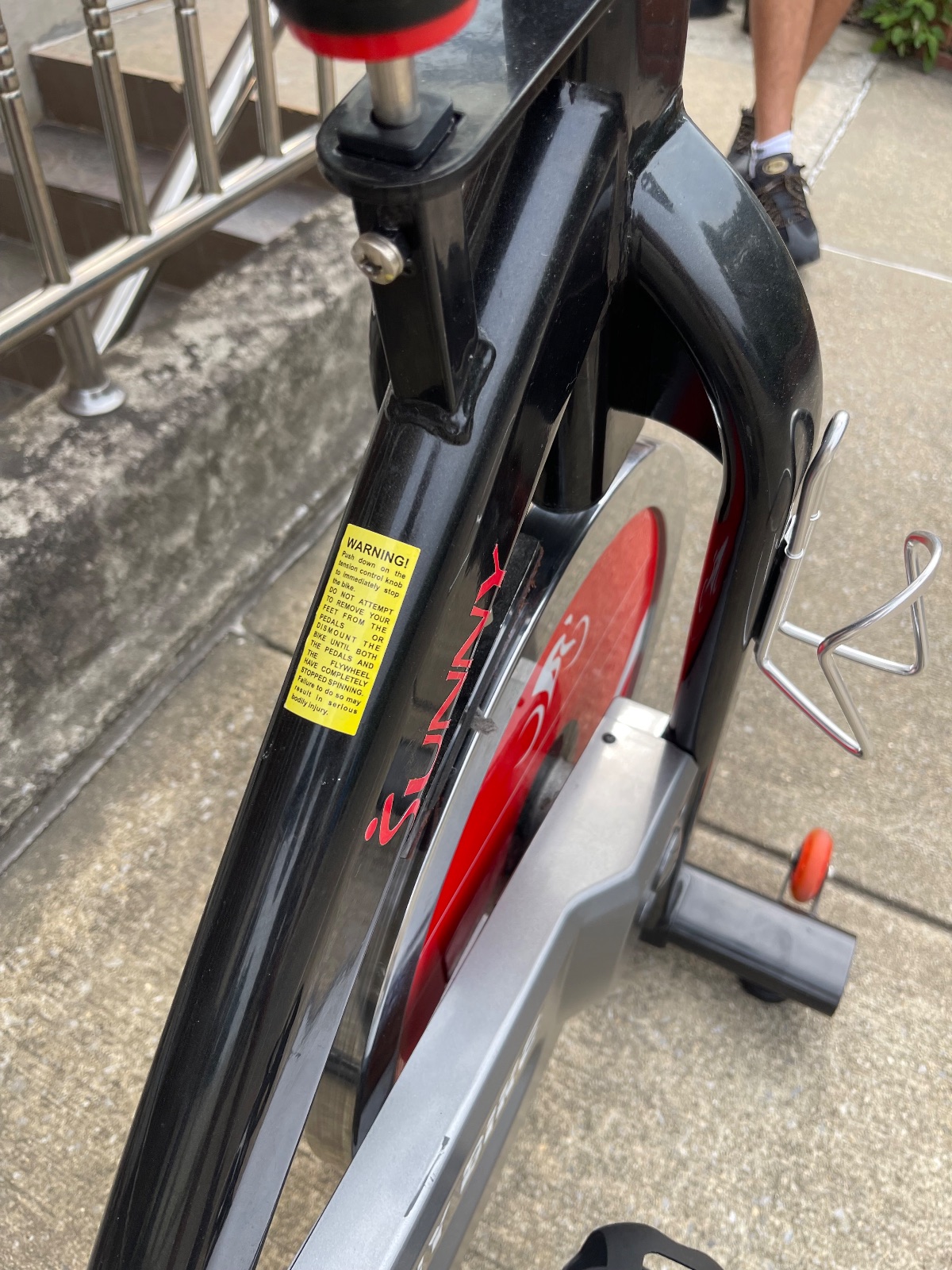 Sunny Spin Bike, Red Flywheel - Like New - Queens, NY, photo 4 of 6