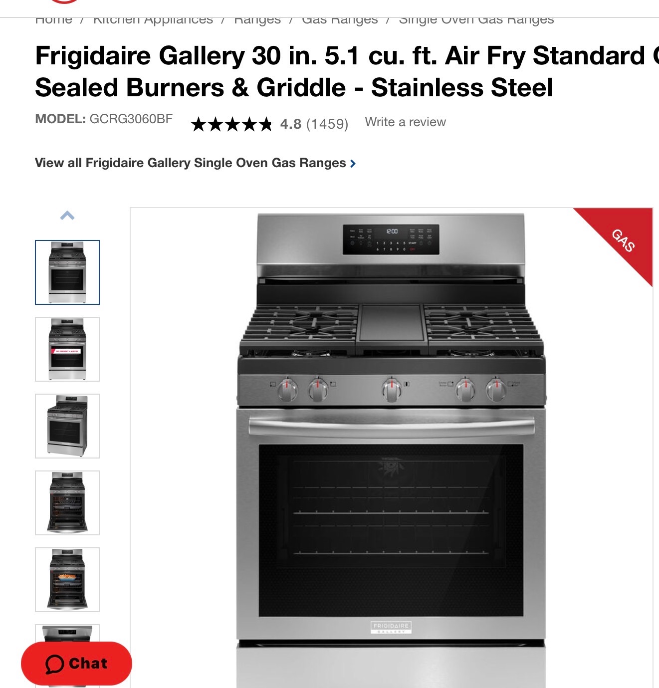 Frigidaire Gallery 30 Inch 5 Burner, Freestanding Gas Range with Air Fry - Like New - New York, NY, photo 4 of 4