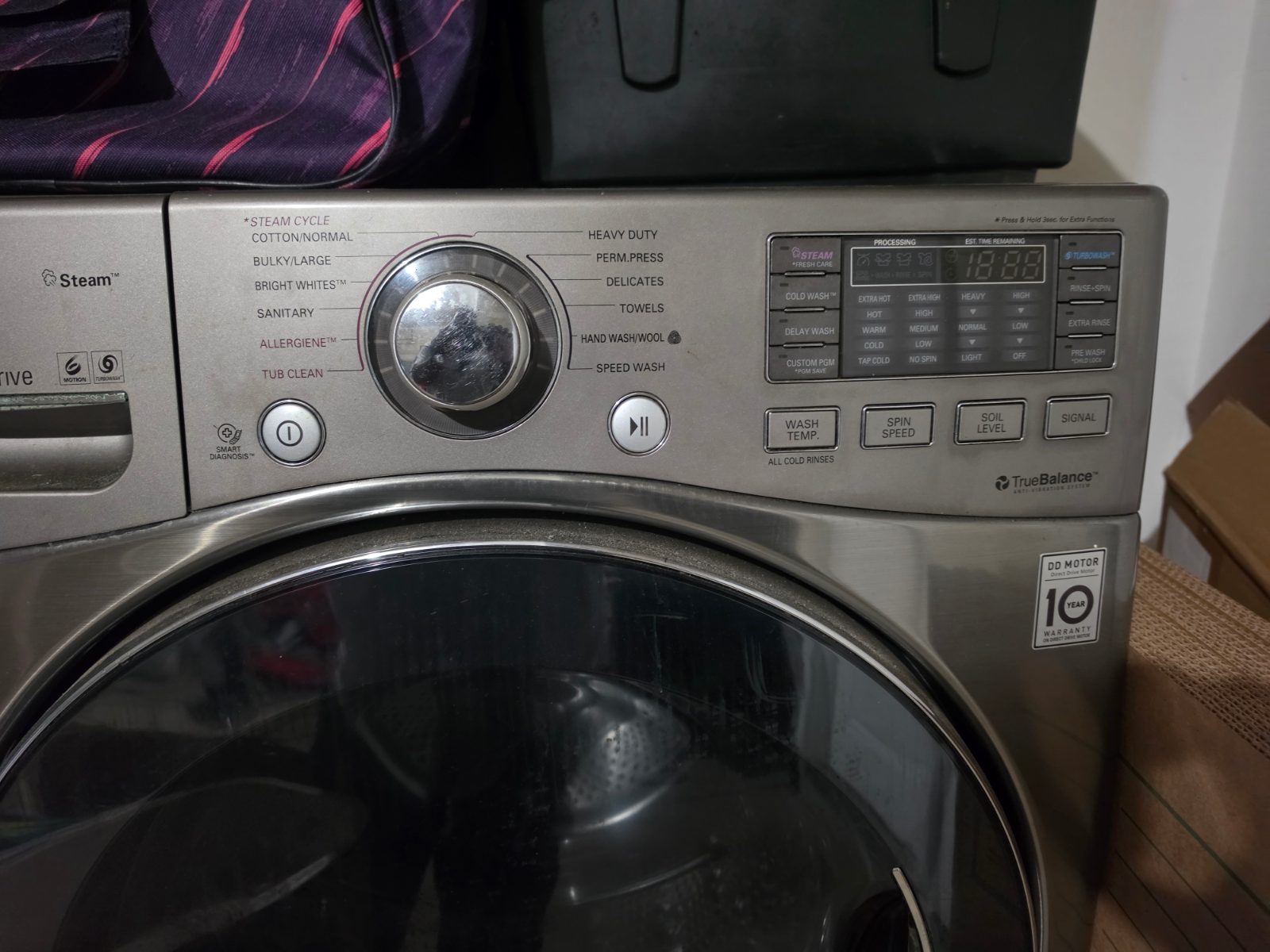 LG Steam Washer & Dryer W/ Pedestal - Fair - Durham, NC, photo 4 of 5