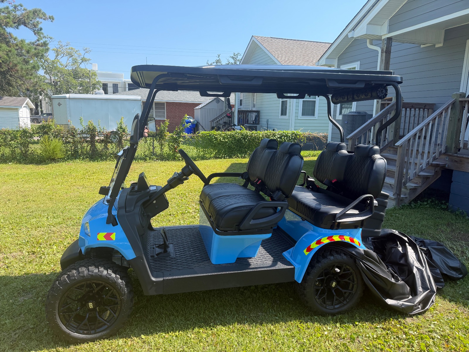 Contender Sport 4 Seat Golf Cart, Lithium Battery, Lifted Blue - Like New - Beaufort, NC, photo 3 of 8