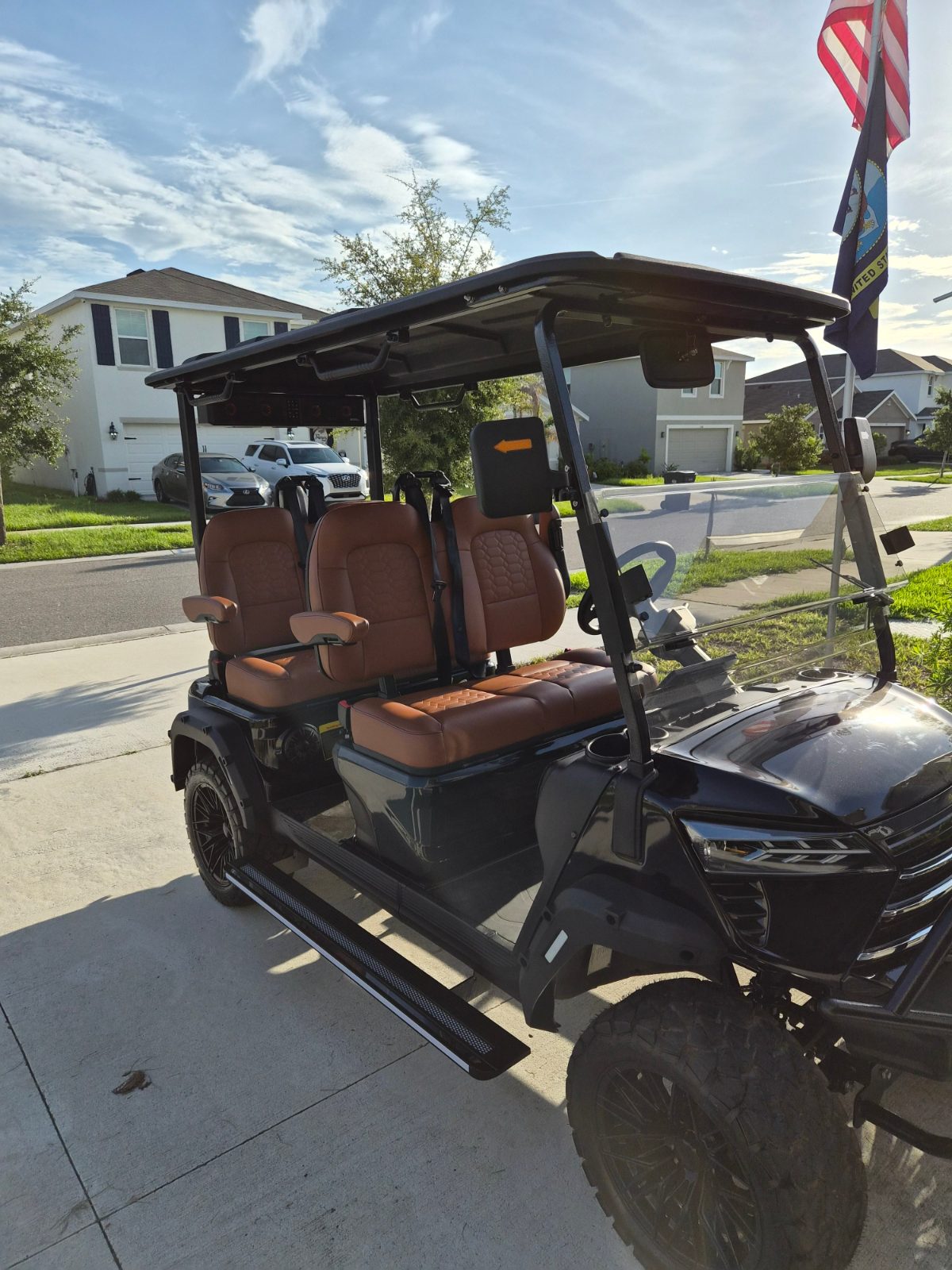Edge Phantom Golf Cart, Black with Orange Seats - New - Wimauma, FL, photo 4 of 4