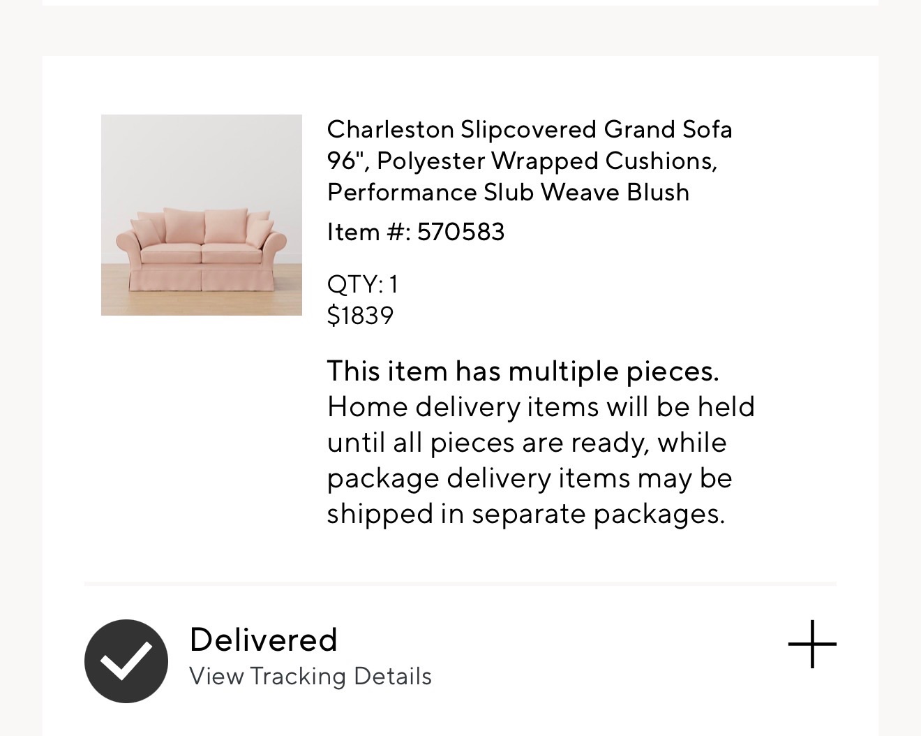Pottery Barn Couch and Ottoman - Like New - NEW PT RICHEY, FL, photo 3 of 4