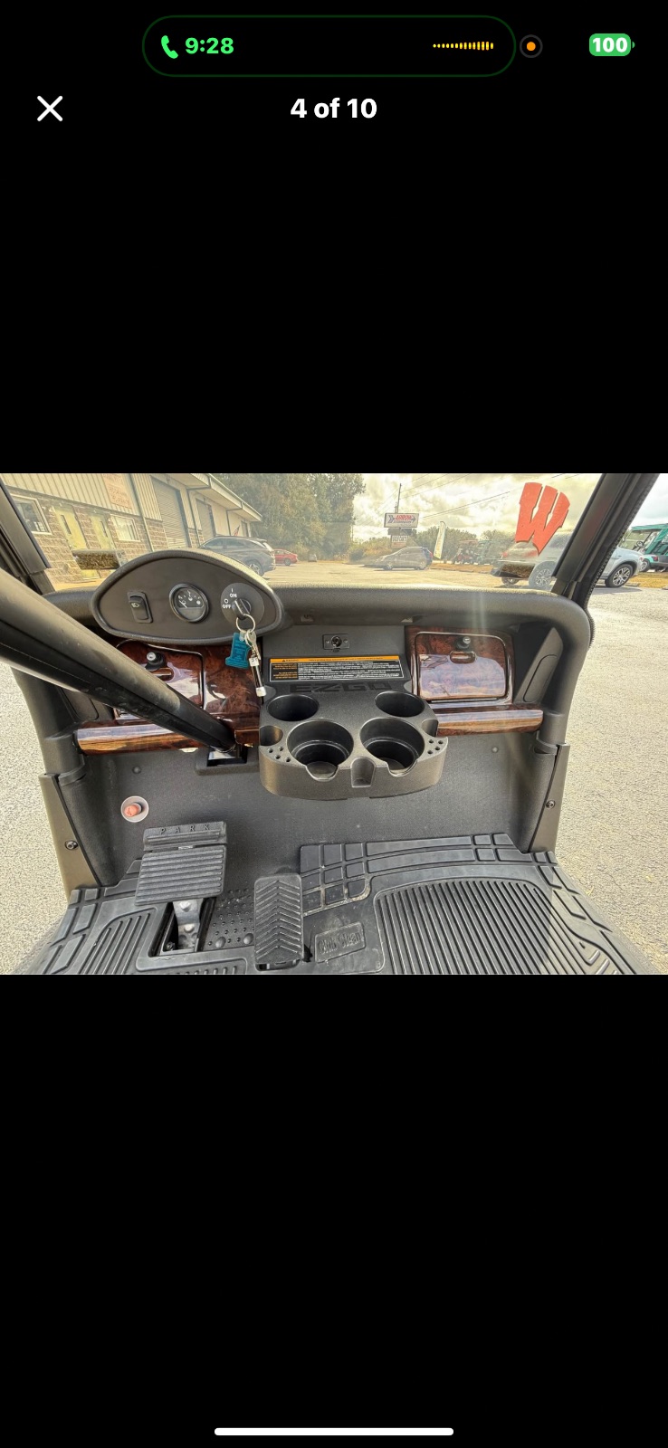 EZ-GO Golf Cart Navy Blue Beige Seats Striped Canopy - Like New – Ocala, FL, photo 4 of 9