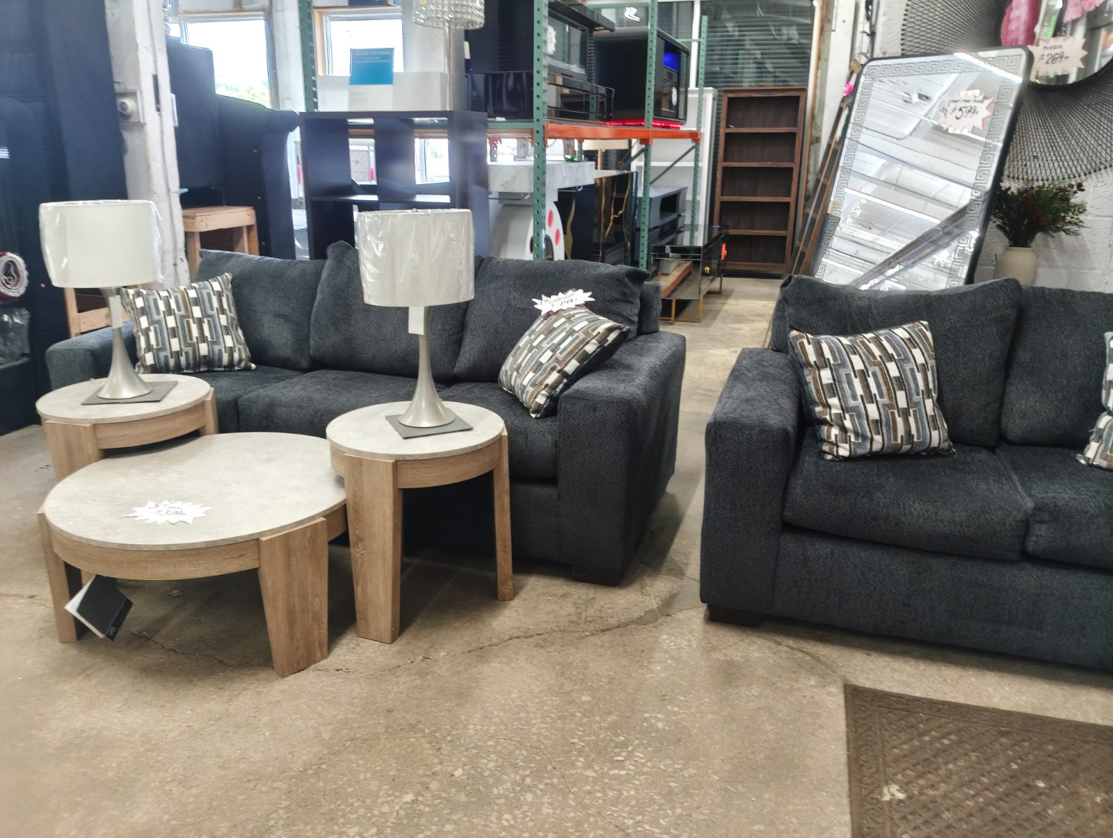 Charcoal Grey Sofa and Loveseat - New - Cleveland, OH, photo 2 of 3