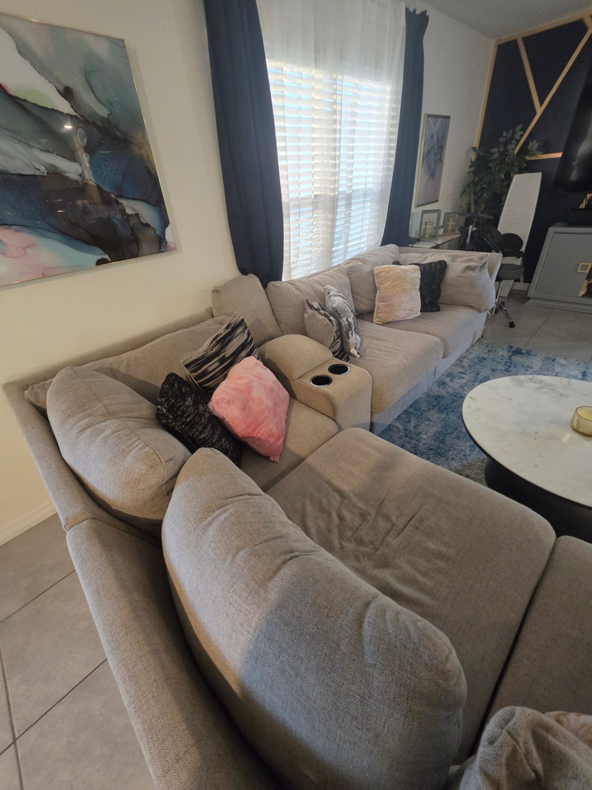 Ashley 5-Seat Sectional, Power USB, 110x122 - Good – Riverview, FL, photo 4 of 4