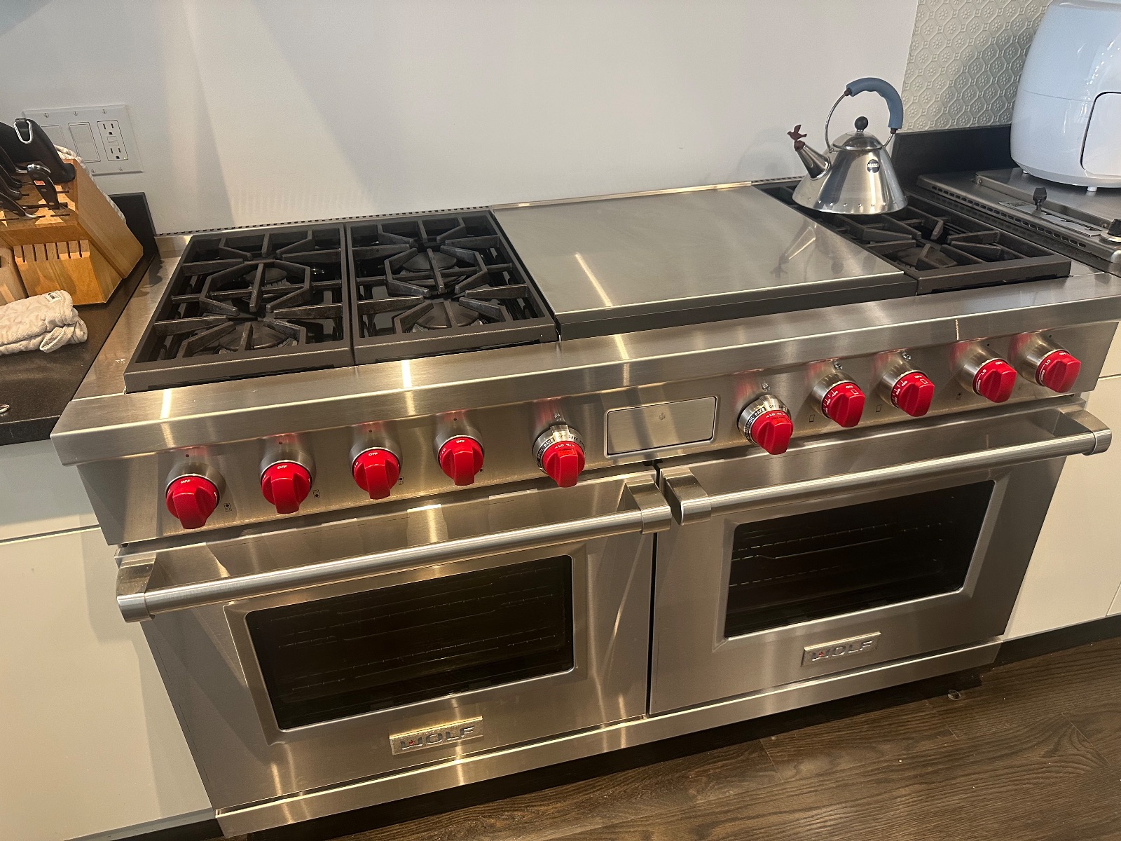 60 Inch Wolf Oven with 6 Burners and 2 Ovens - Like New - Southampton, NY, photo 2 of 2