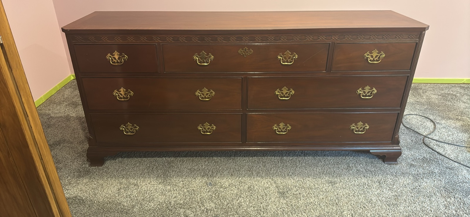 Baker Chippendale Mahogany 7 Drawer Dresser - Good - Houlton, WI, photo 2 of 6