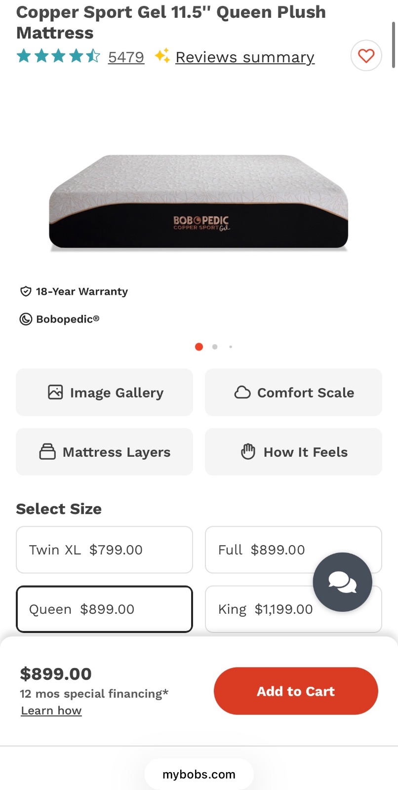 Bob-O-Pedic Copper Sport Gel Queen Mattress - Like New - New York, NY, photo 2 of 8