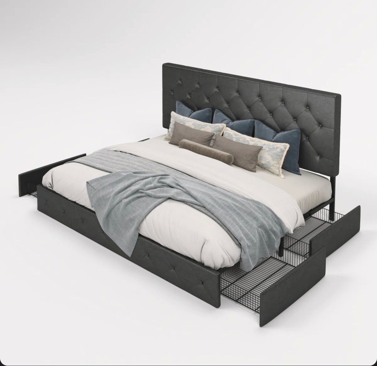 Wayfair Queen Bed Frame with Storage - Like New - New York, NY, photo 2 of 5
