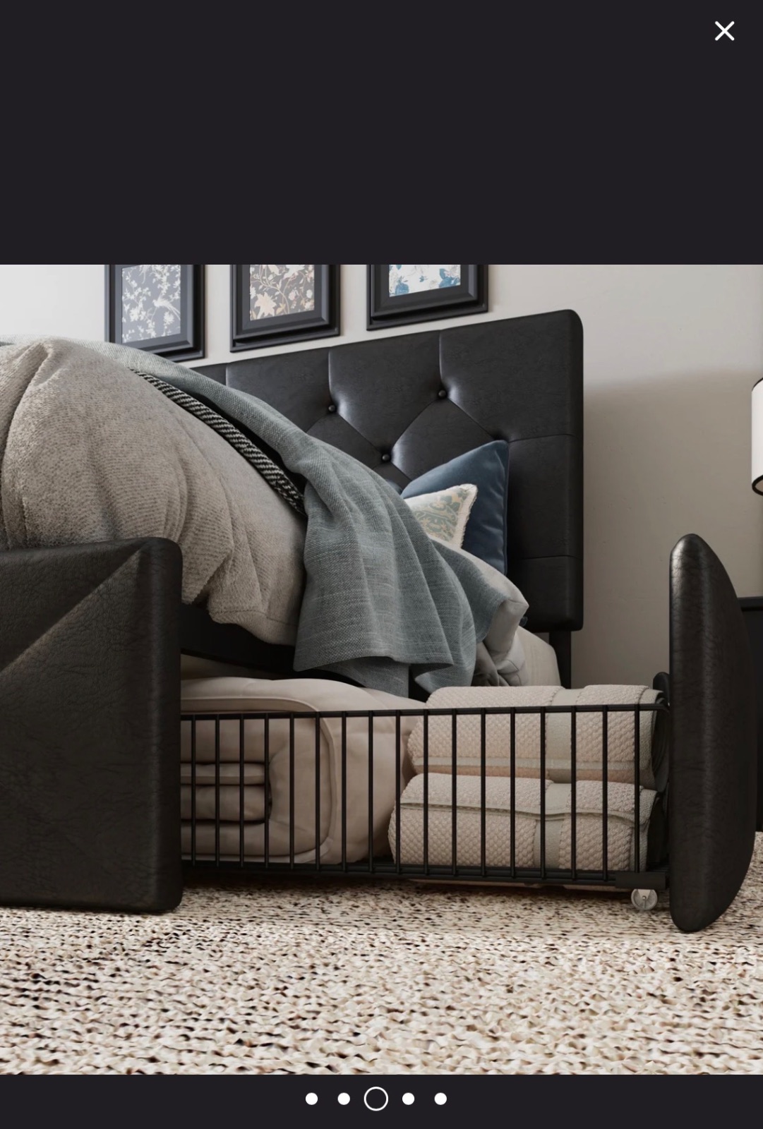 Wayfair Queen Bed Frame with Storage - Like New - New York, NY, photo 3 of 5