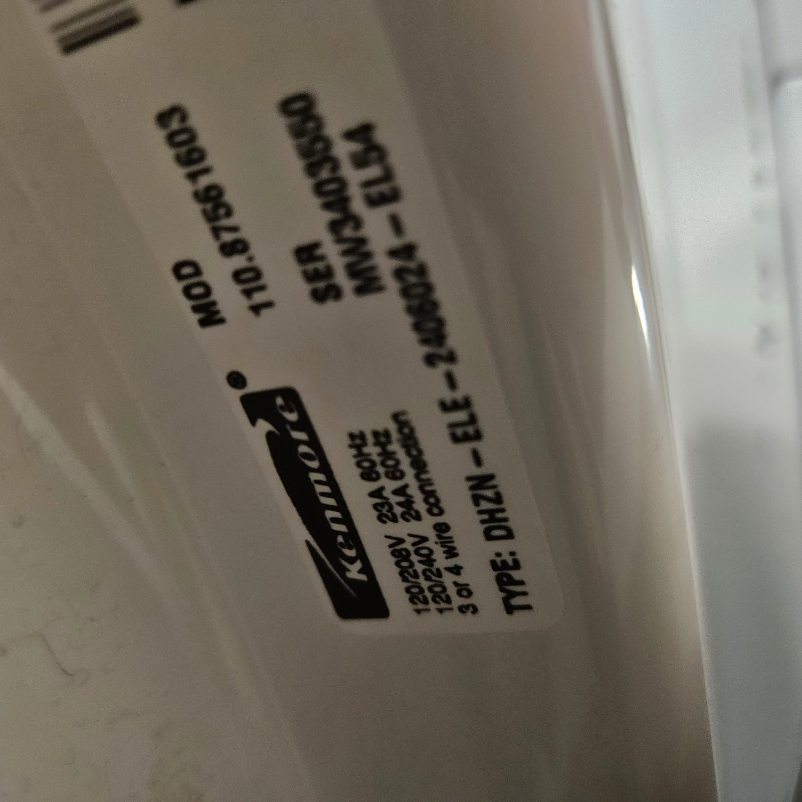 Kenmore Stackable Washer Dryer - Like New - Greensboro, NC, photo 7 of 9