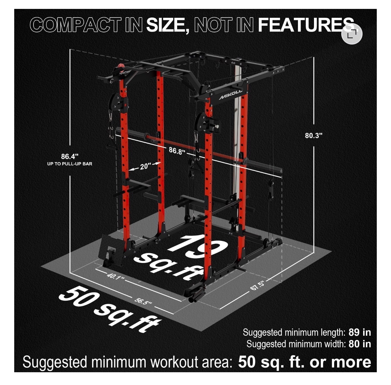 Mikolo K6 Power Cage with Functional Trainer - Like New - Atlanta, GA, photo 3 of 4