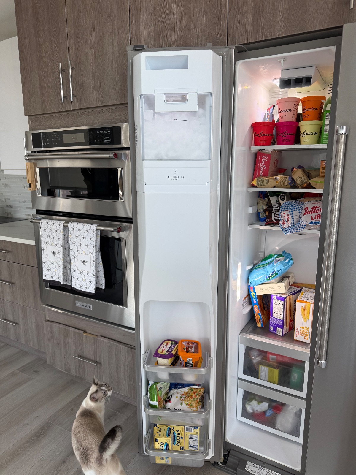 KitchenAid Side-by-Side Refrigerator, 20.8 Cu Ft - Good - 2022 – Chicago, IL, photo 2 of 6