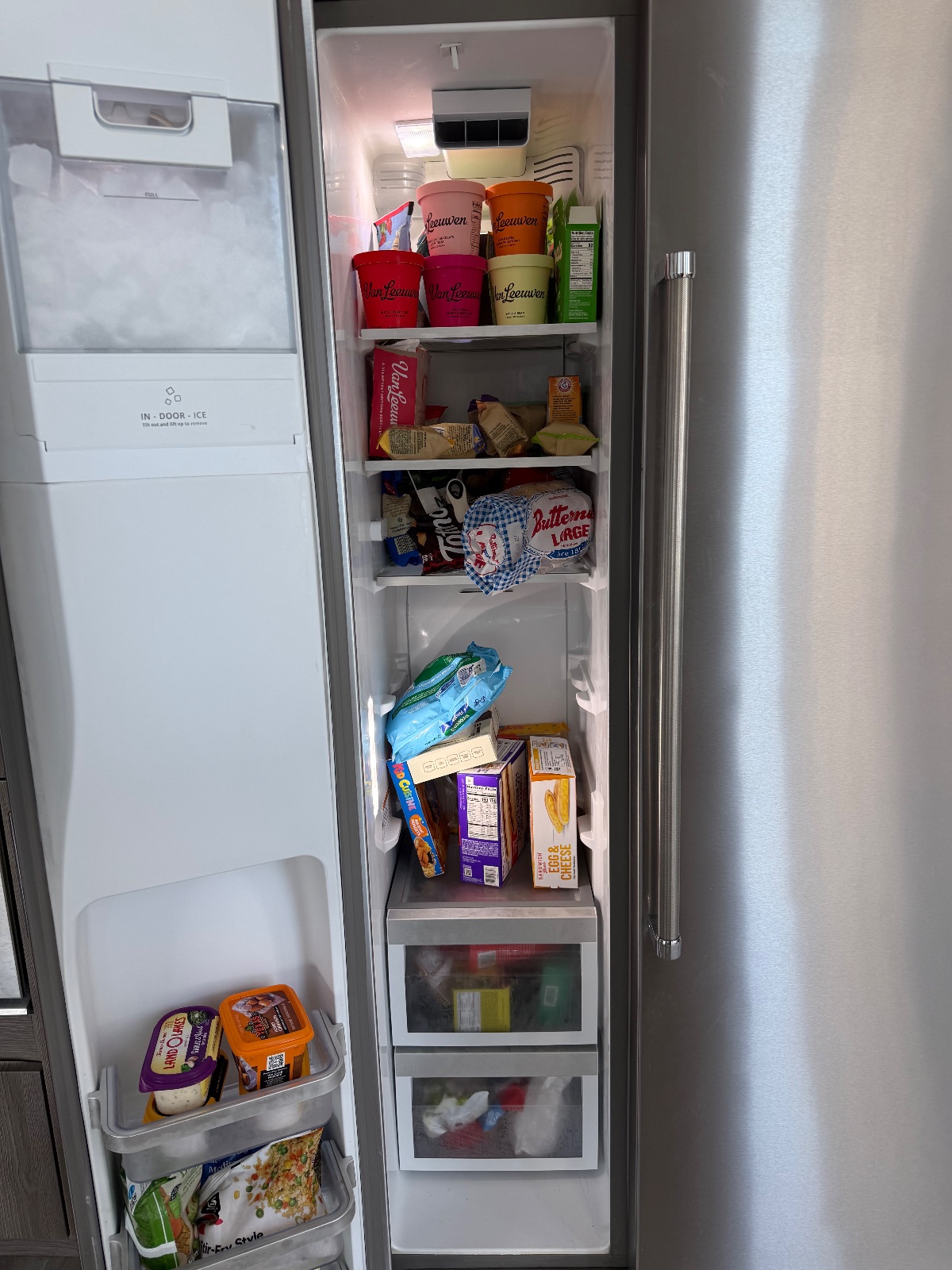 KitchenAid Side-by-Side Refrigerator, 20.8 Cu Ft - Good - 2022 – Chicago, IL, photo 3 of 6