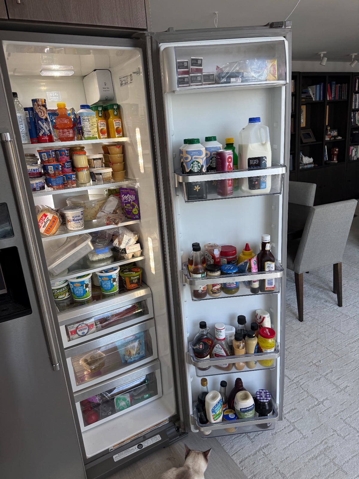 KitchenAid Side-by-Side Refrigerator, 20.8 Cu Ft - Good - 2022 – Chicago, IL, photo 5 of 6