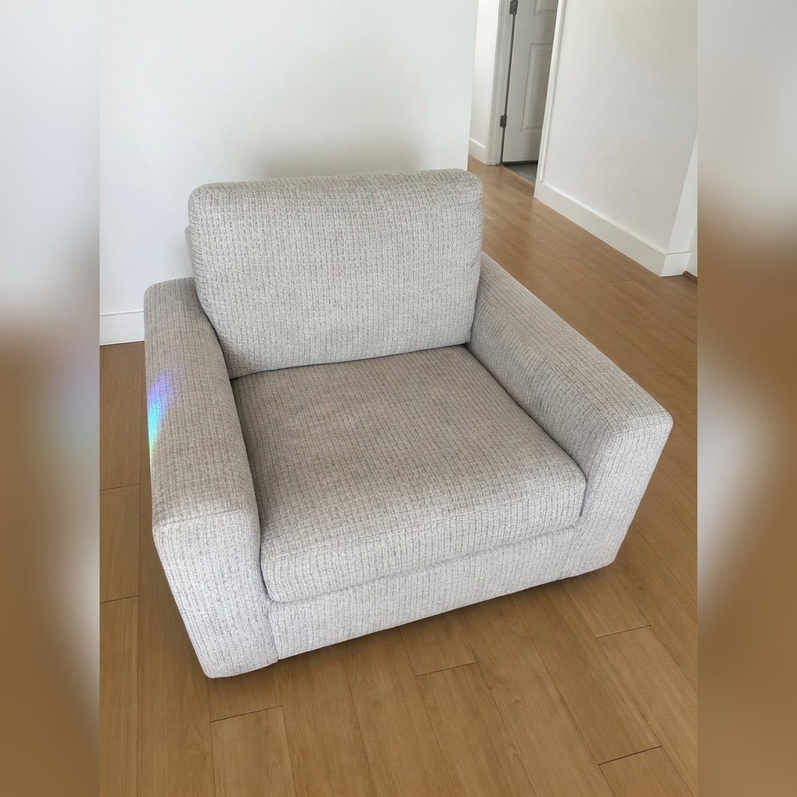 Arhaus Light Gray Loveseat, Textured Fabric - Like New – Boulder, CO