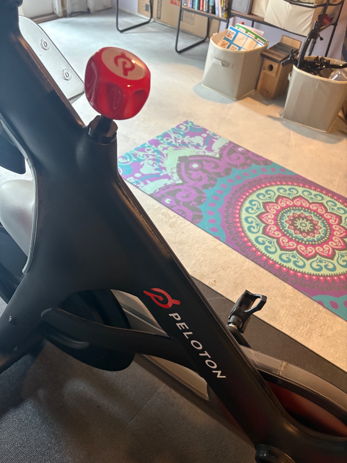 Peloton Bike, Includes Shoes Mat and Weights - Excellent – Beaverton, OR, photo 3 of 7
