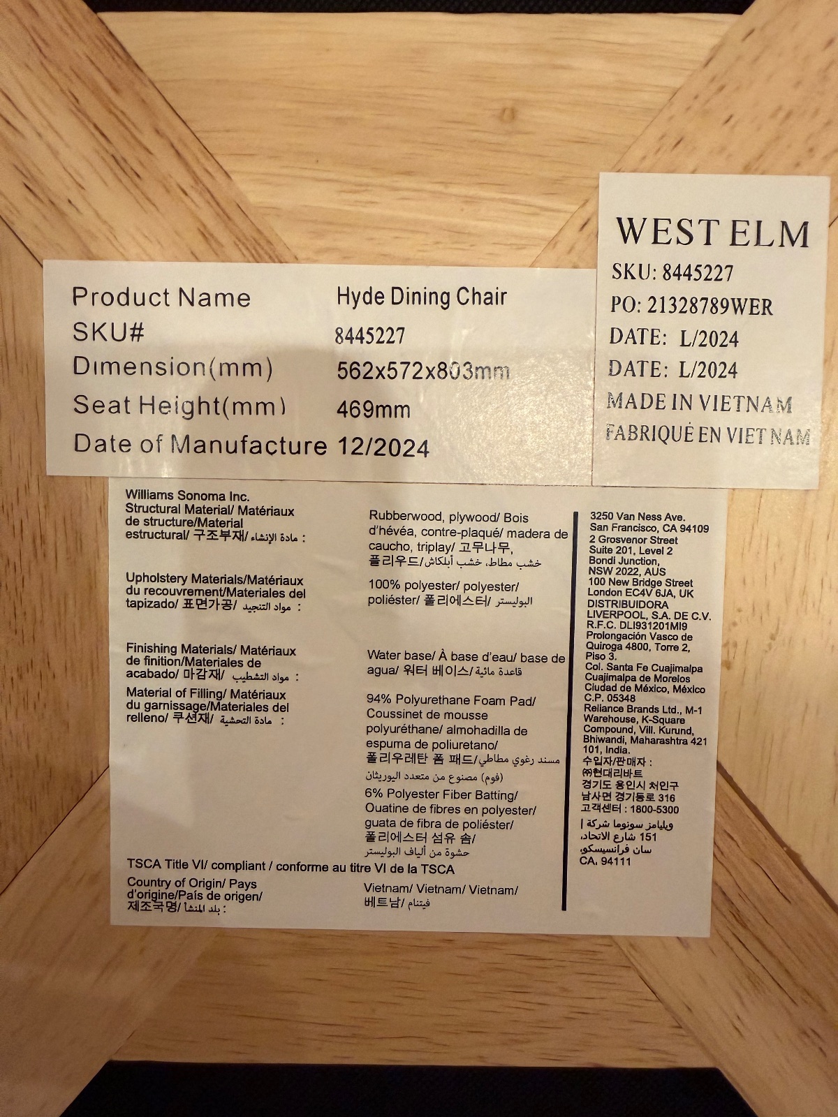 Crate & Barrel Hyde Dining Chairs - New - Denver, CO, photo 6 of 6