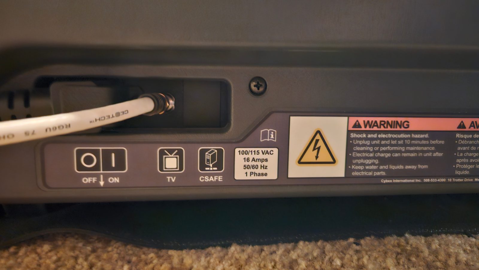 Cybex Motorized Foldable Treadmill - Good - 2012 - Hamilton Township, NJ, photo 5 of 5