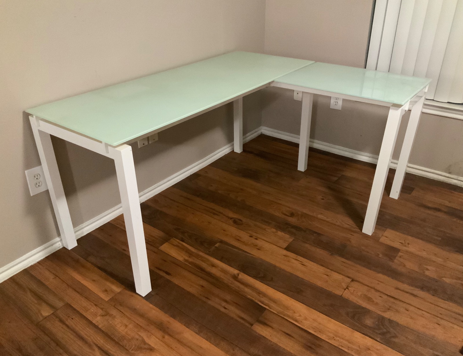 L-shape White Desk - Like New - Denton, TX, photo 3 of 3