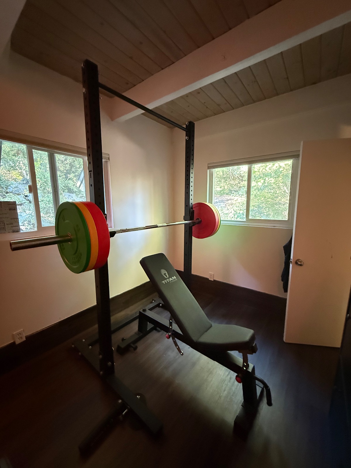 Titan Squat Rack, With Barbell and Plates - Like New – Forest Falls, CA, photo 4 of 12