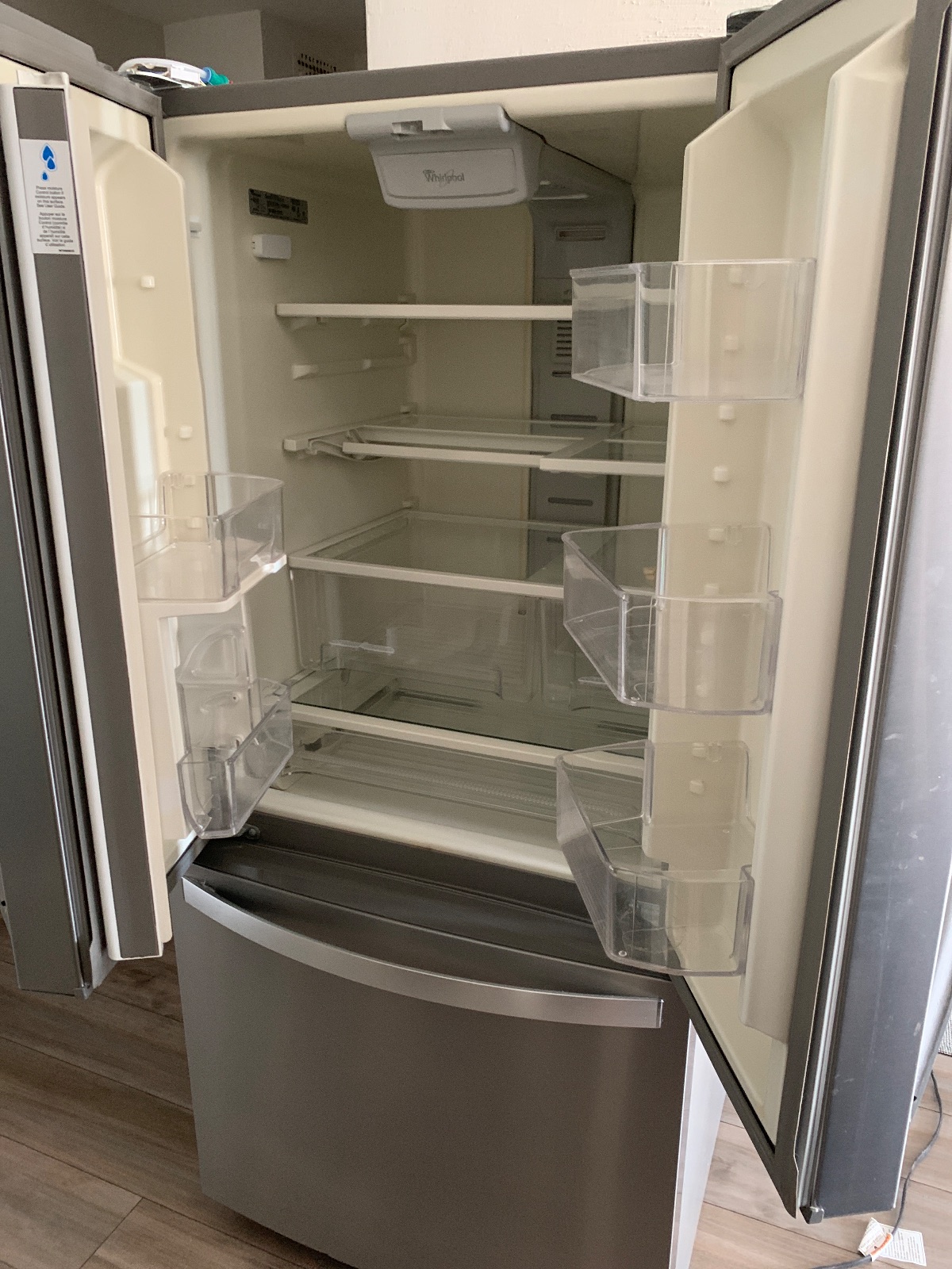 Whirlpool Side-by-Side Refrigerator, Stainless Steel - Good - 2019 – The Bronx, NY, photo 2 of 3
