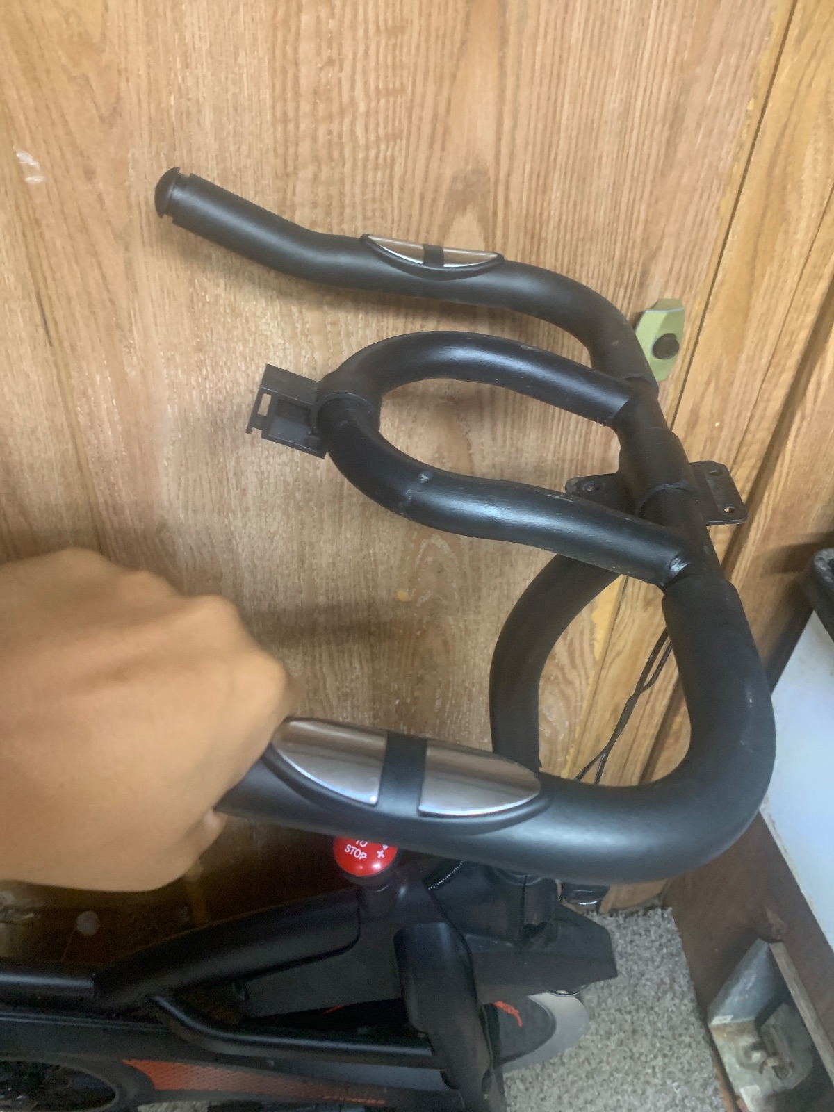 Spin Bike, Black Frame with Orange Accents, Resistance Knob and Console - New – Opelousas, LA, photo 2 of 2