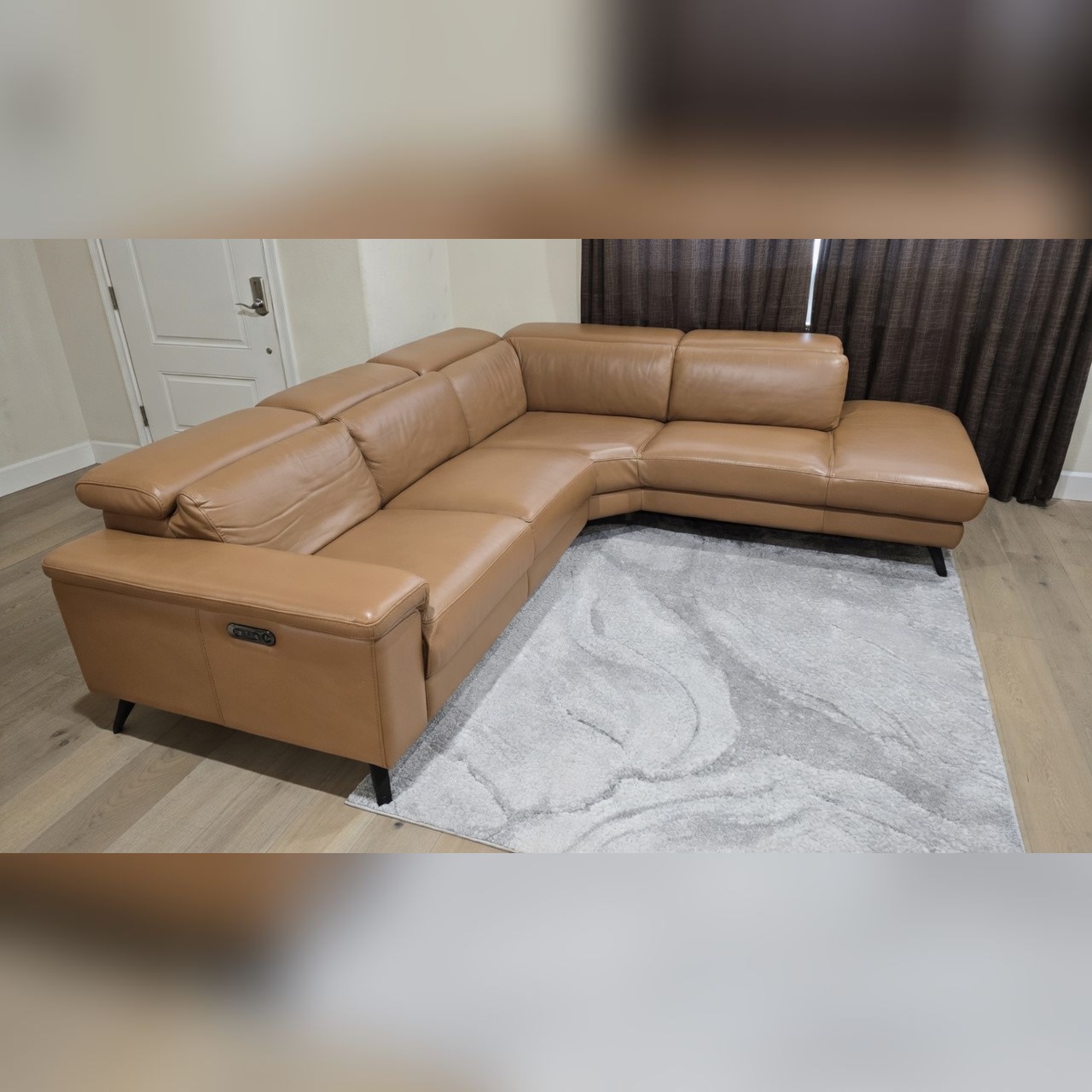 Tan Faux Leather Sectional Sofa - Like New - Pleasanton, CA