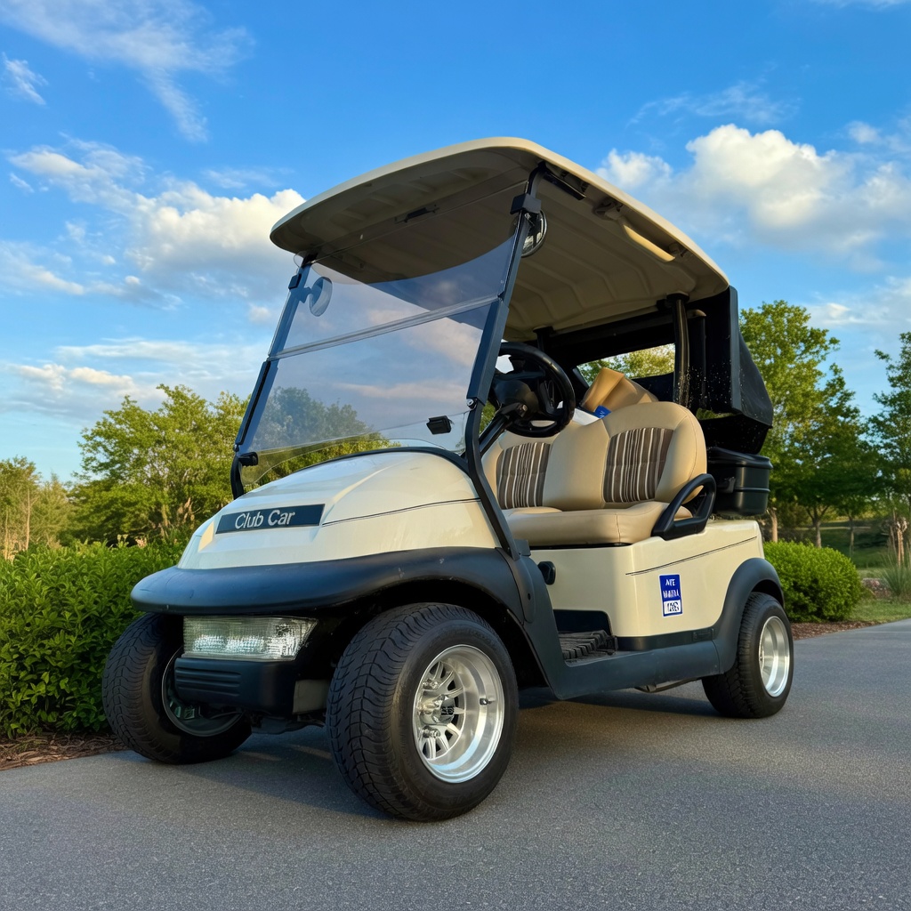 Club Car Golf Cart, Beige with Canopy and Seats - Good – Immokalee, FL