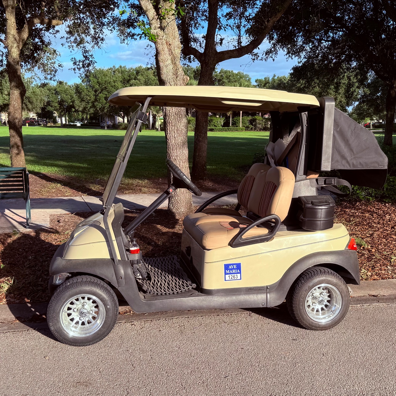 Club Car Golf Cart, Beige with Canopy and Seats - Good – Immokalee, FL, photo 2 of 5
