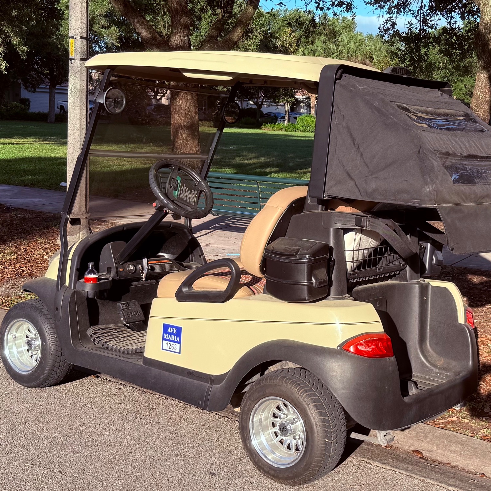 Club Car Golf Cart, Beige with Canopy and Seats - Good – Immokalee, FL, photo 3 of 5