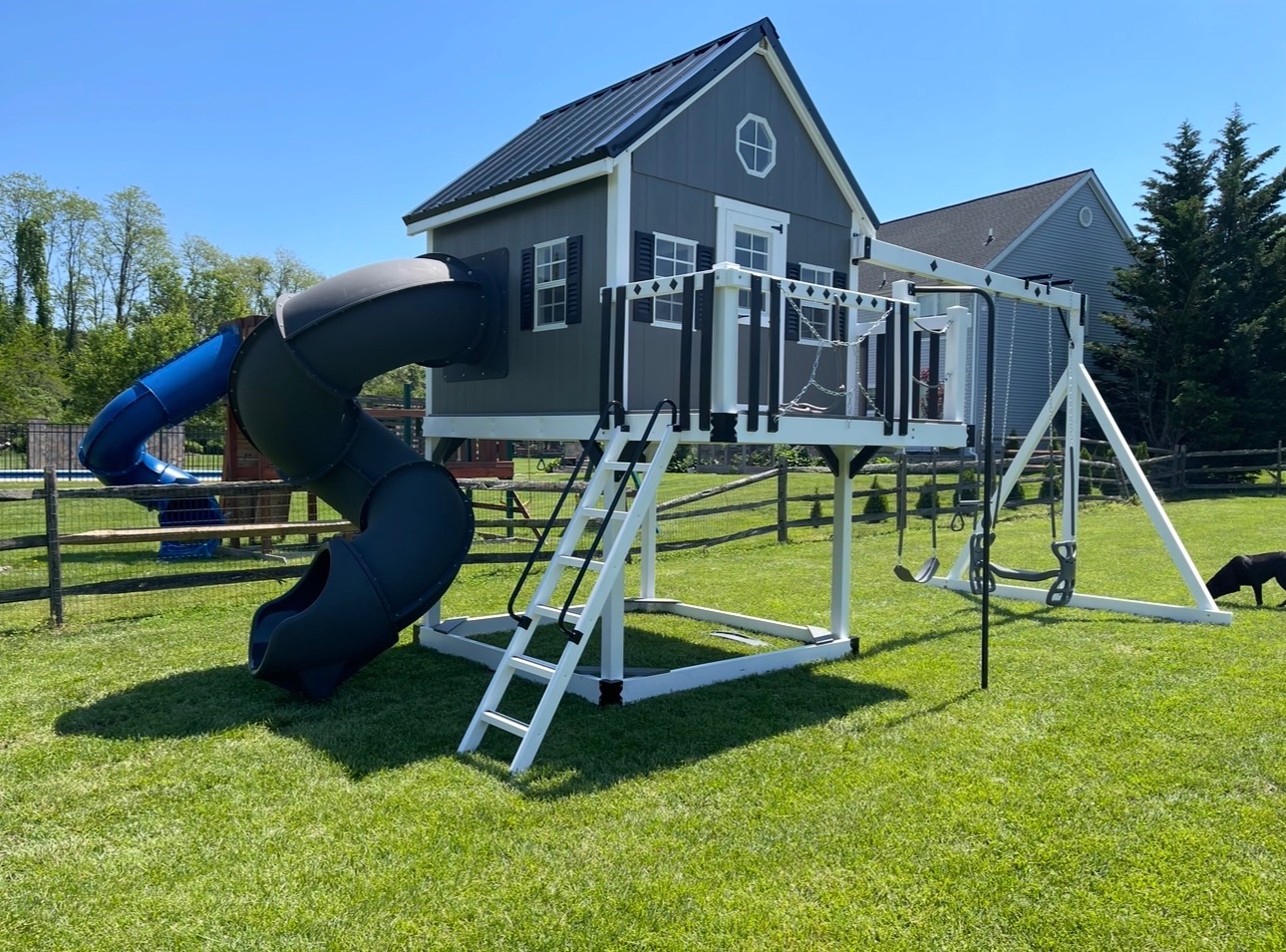 Plastic Playset, Swings Slide Climbing Wall Glider Fort - Like New – Middletown, DE, photo 2 of 3