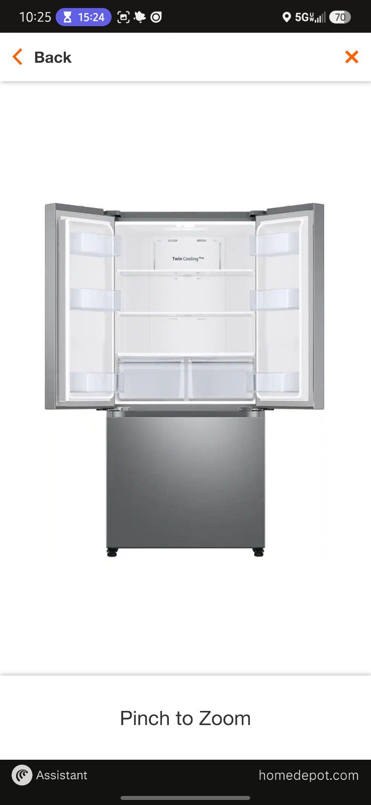 Samsung French Door Fridge with Pullout Freezer - Like New - Oklahoma City, OK, photo 2 of 4