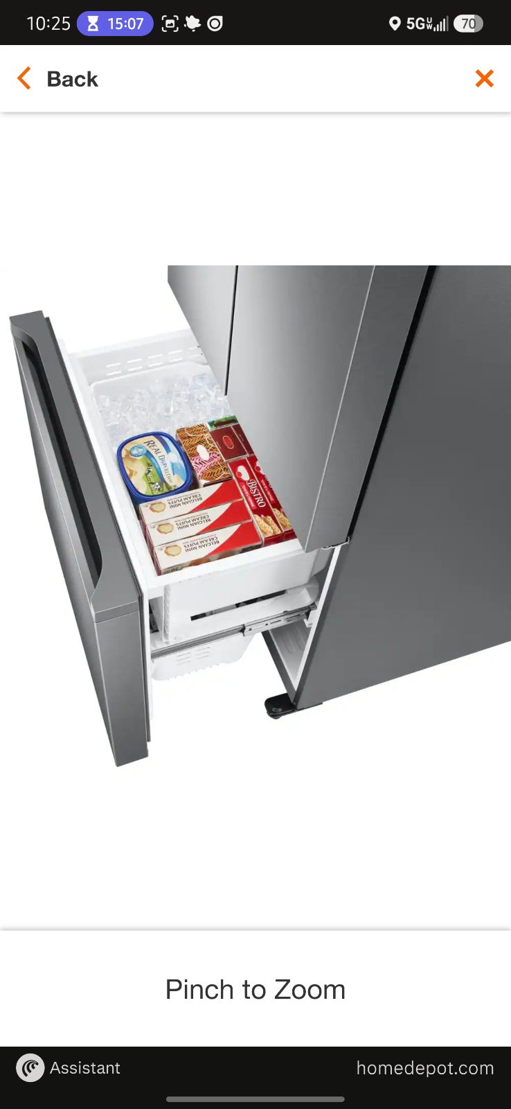 Samsung French Door Fridge with Pullout Freezer - Like New - Oklahoma City, OK, photo 3 of 4