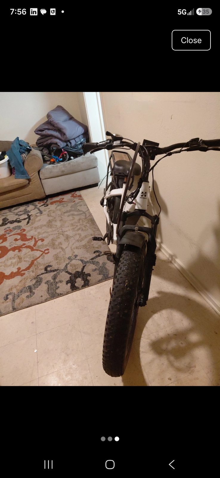 Himiway Zebra Ebike, White Fat Tire Electric Bike - Like New - Monroe, LA, photo 2 of 3